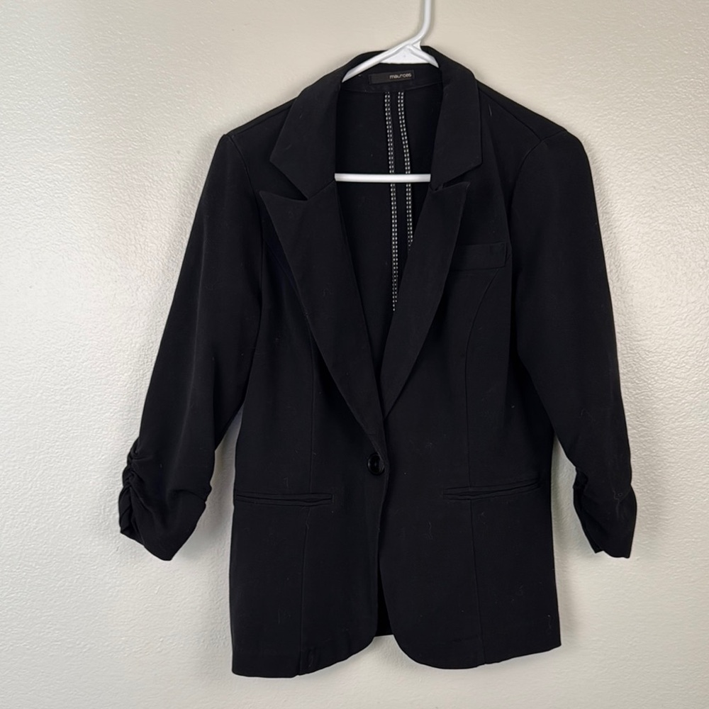 Maurices Black Blazer Tailored Notched Lapels